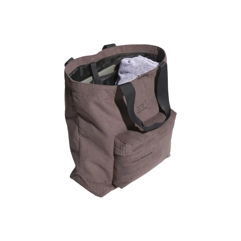 Adidas MUST HAVES Corduroy Tote Bag Shopping Bag Shoulder Bag Handbag Regular Unisex Charcoal Gray-4