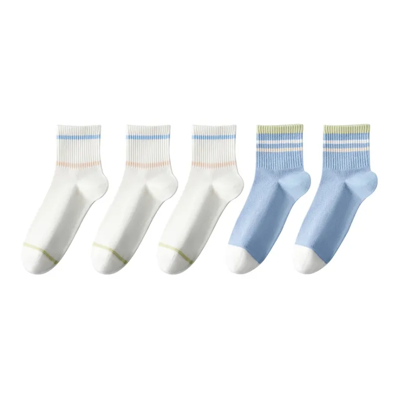 MIIOW Mid Calf Socks Women's 5 Pack-4