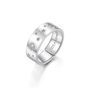 IDEAGEMER 925 Sterling Silver Rings Men's