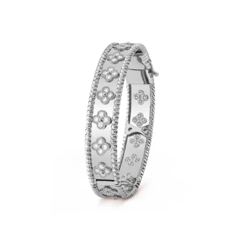 Van Cleef & Arpels 18K White Gold Bangles Women's Silver