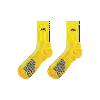 UZPO Basketball Socks Unisex 2 Pack Yellow Purple