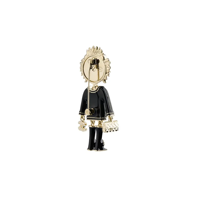 CHANEL 2022 Gold Plated And Enamel Lion Cc Brooch Costume Brooch-2
