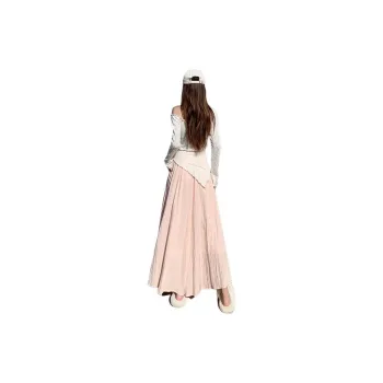 FHMY Casual Long Skirts Women's Dusty Pink