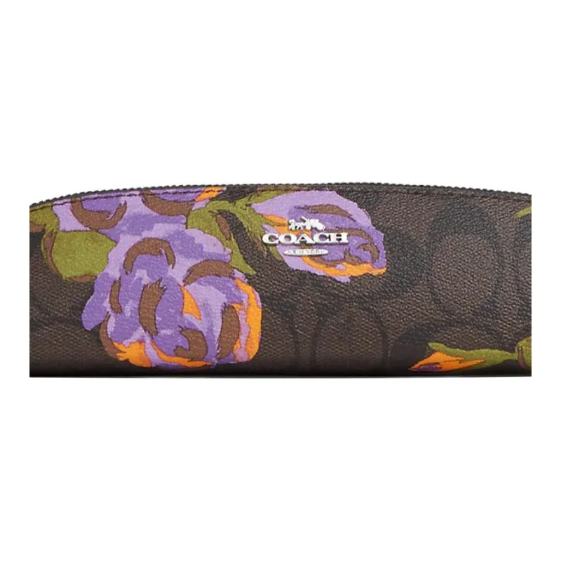 COACH Pencil Case Leather Pencil Case Small Size Women's Brown-3