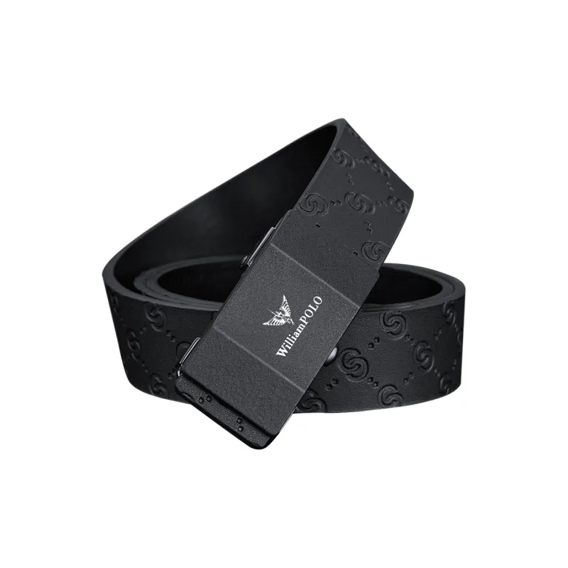 WilliamPOLO Surface Cow Split Leather/Sole Microfiber Leather Belts Men's 3.4cm Wide-3