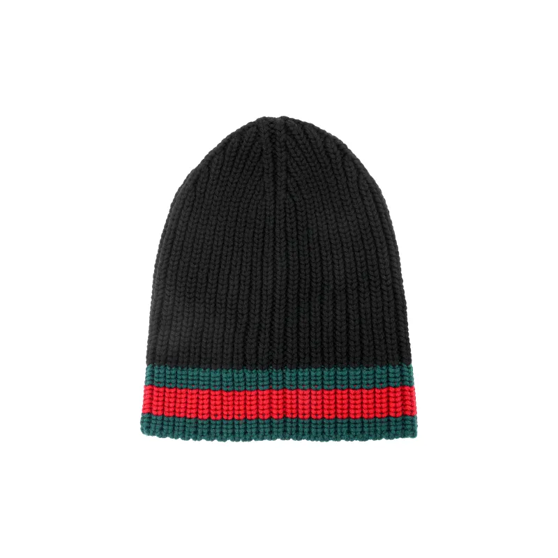 GUCCI Web stripe Wool Beanie-0
