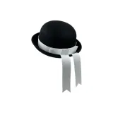 Black Hats & Caps-White Ribbon