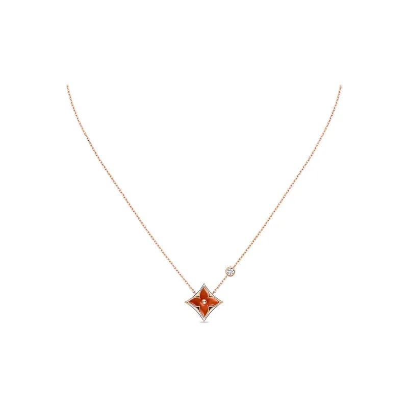 LOUIS VUITTON Color Blossom Bb Star Pendant Pink Gold Cornelian And Diamond-0