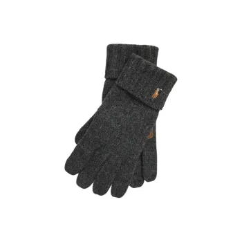 Ralph Lauren Sheep Suede Gloves Men's Charcoal Gray
