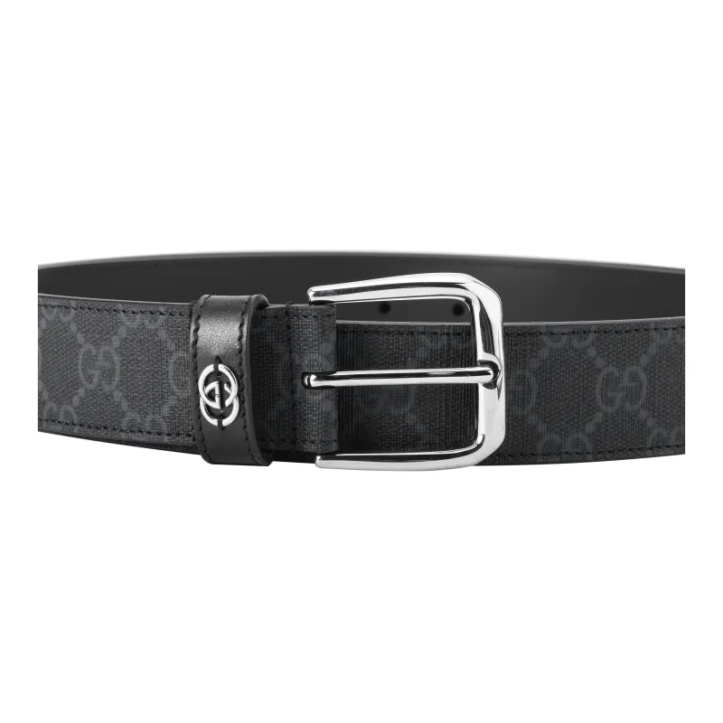 GUCCI All Over Logo Embossed Buckle Belt-1