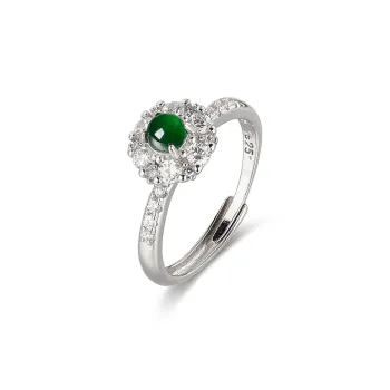 Cuiya Golden Building Ice Glutinous Jadeite Rings Unisex