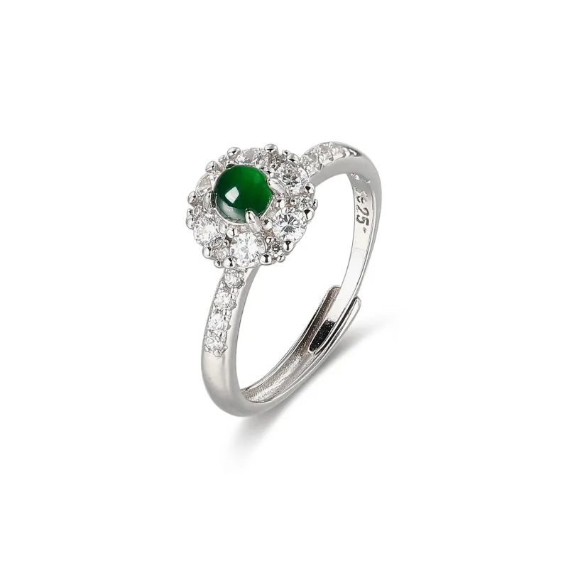 Cuiya Golden Building Ice Glutinous Jadeite Rings Unisex-0