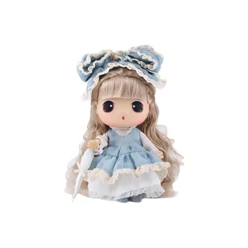 Ddung Winter Camellia Vintage Blue Yarn Skirt 18cm Ball Jointed Dolls
