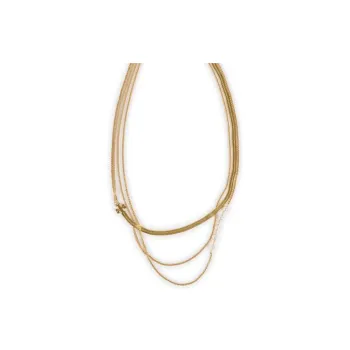 TORY BURCH Logo plaque Multi chain Necklace