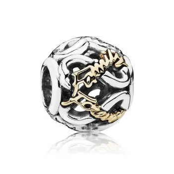 Pandora 925 Sterling Silver 18K Gold Cubic Zirconia Pendants Unisex Silver
