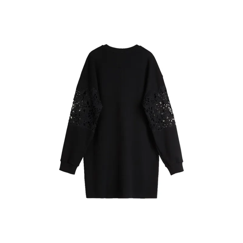 ELLE Long Sleeved Dress Women's Black-1