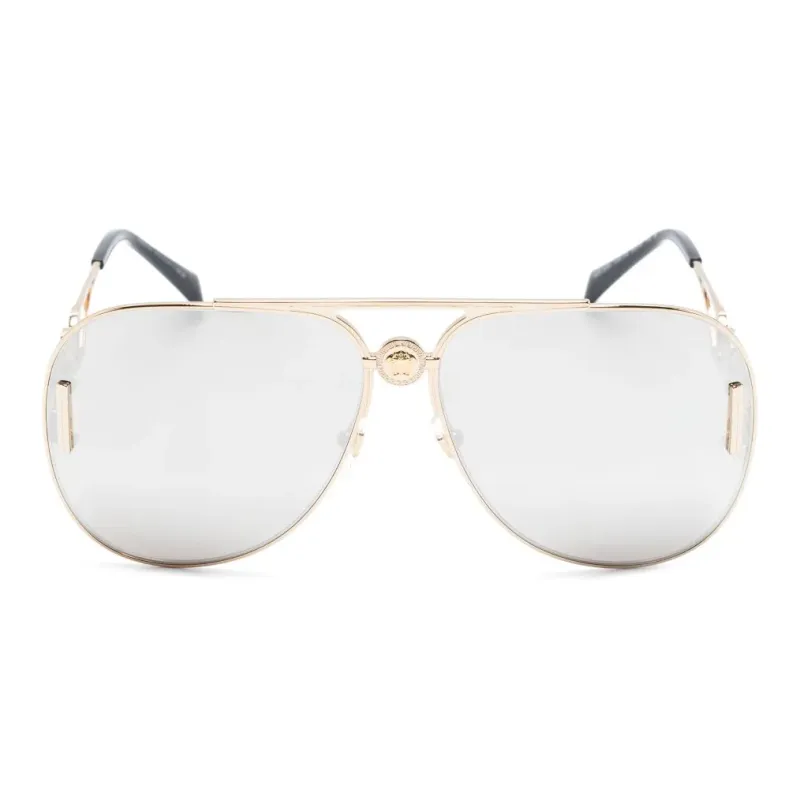 VERSACE Metal Acetate Aviator Sunglasses Women's Gold-1