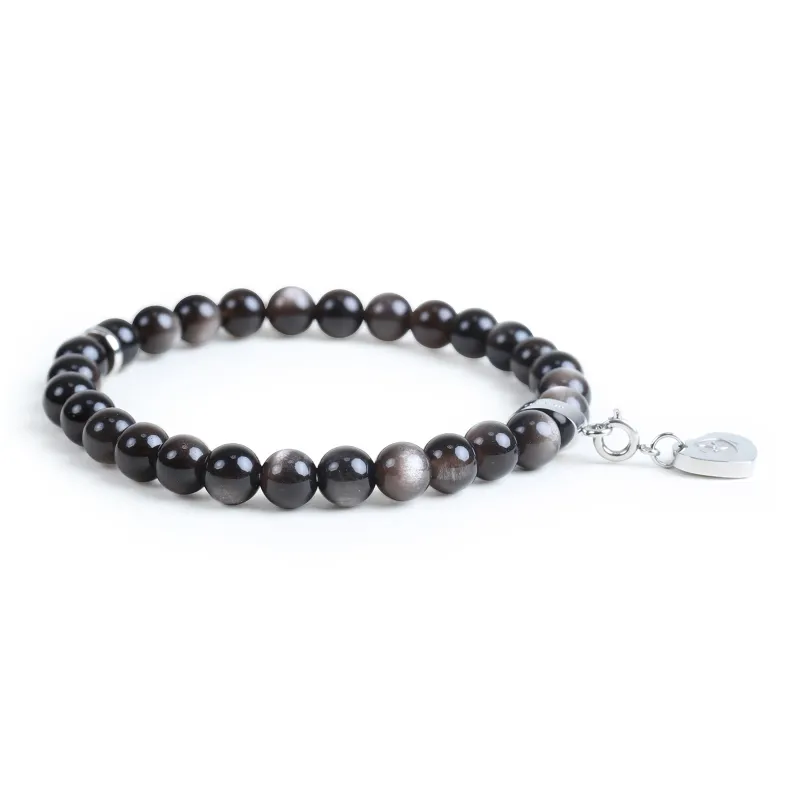 FOUNDIN Gold Sheen Obsidian Silver Sheen Obsidian Bracelets Unisex-34