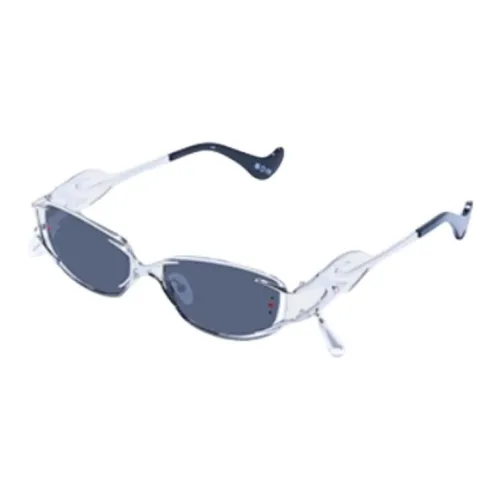 Le Specs Alloy Metal Oval Sunglasses Women's Smoke Gray