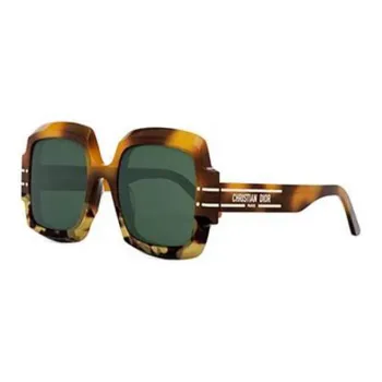 DIOR Acetate Irregular Shape Sunglasses Unisex Brown