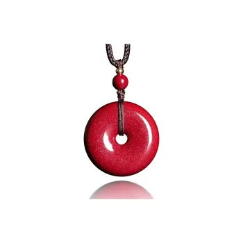 Moon Jewelry Reconstructed Cinnabar Jade Pendants Unisex