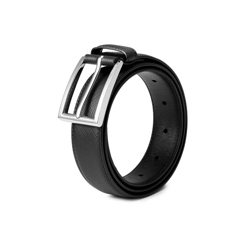 PRADA Cow Leather Belts Men's Black Width 3cm-2