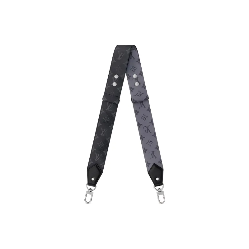 LOUIS VUITTON Coated Canvas Bag Strap Men's Black/Gray-1