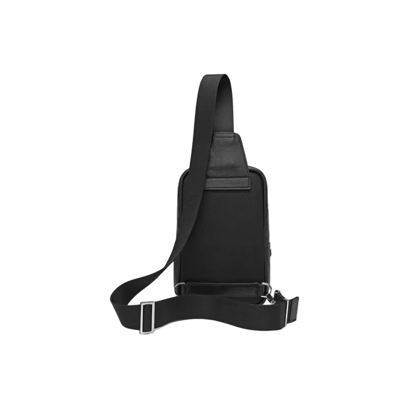 GOLDLION Cow Leather One Shoulder Crossbody Bag, Sling Bag Medium Size Men's Black-4