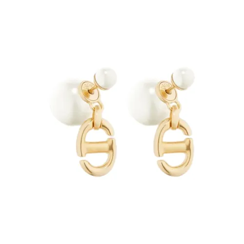 DIOR Earrings Women's Gold/White