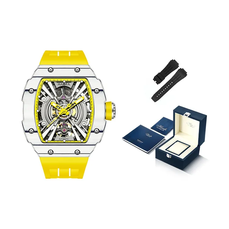 HaofaTourbillon Mechanical Movement Watch Men's Watches Black Dial-0