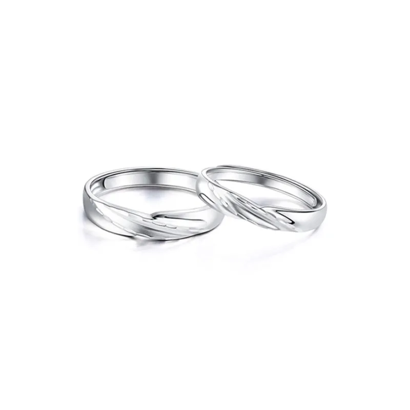 FANCI PT950 White Gold Plain Loop Ring Unisex-2