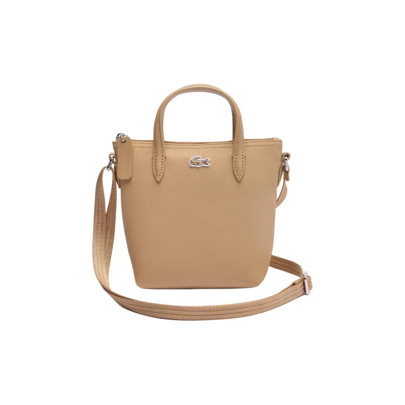 LACOSTE PVC Tote Bag, Shopping Bag, Shoulder Bag, Crossbody Bag, Handbag Mini Women's Beige-0