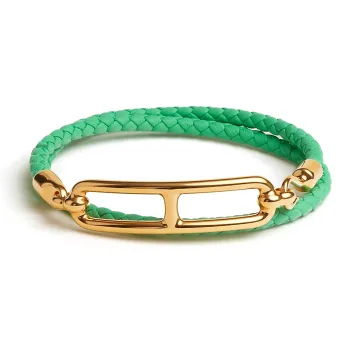 HERMES Calfskin Bracelets Women's Green