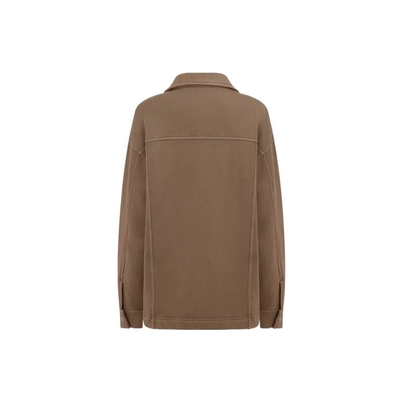 LORNA JANE Daybreak Washed Fleece Shacket Jacket Women's Washable Cedar-1