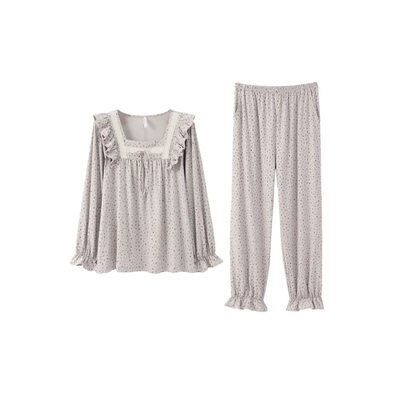 Aannsfam Pajama Set Women's Silver Gray-0