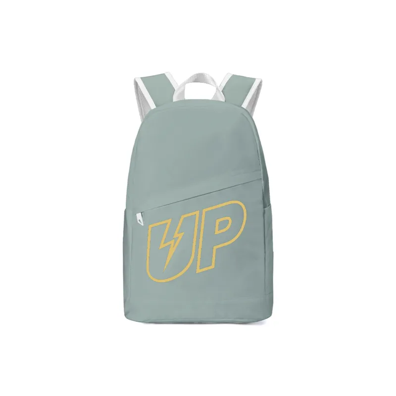 TURN UP Polyester Student Backpack Large Size Unisex Green-0