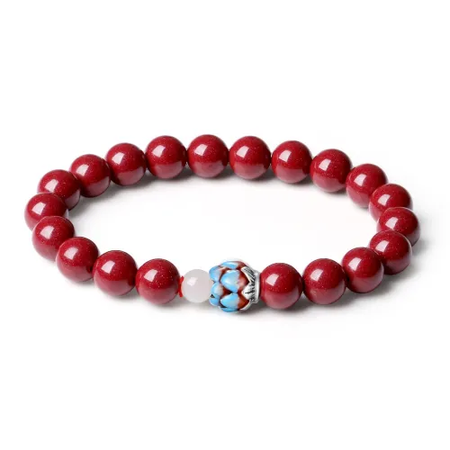 WINY Reconstructed Cinnabar Jade Bracelets Women's