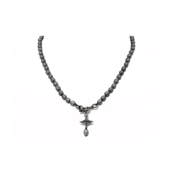 Vivienne Westwood Pearl Necklaces Unisex Gray
