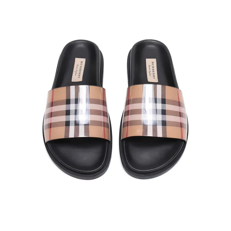 Burberry Vintage Slide Slippers Women's Classical Style Yellow-3