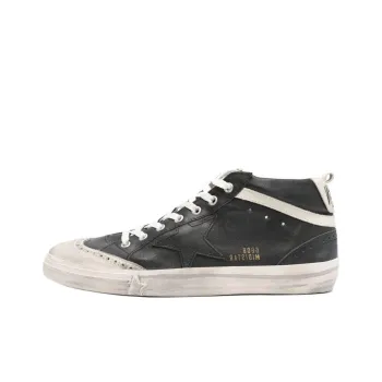 Golden Goose Mid Star Mid Top Skateboard Shoes Men's White Black