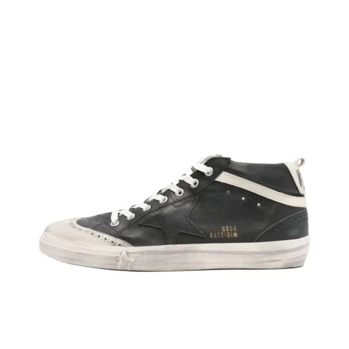 Golden Goose Mid Star Mid Top Skateboard Shoes Men's White Black