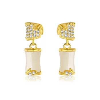 SEVEN COOK S925 Silver Hetian Jade Ear Stud Women's