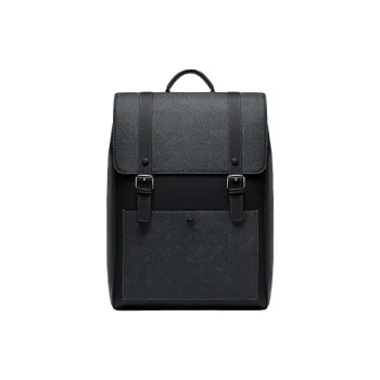 HLA Synthetic Leather With Cow Leather And Fabric Backpack Regular Men's Black