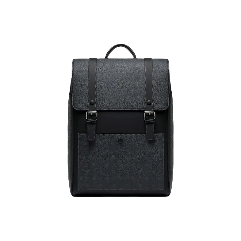 HLA Synthetic Leather With Cow Leather And Fabric Backpack Regular Men's Black-0