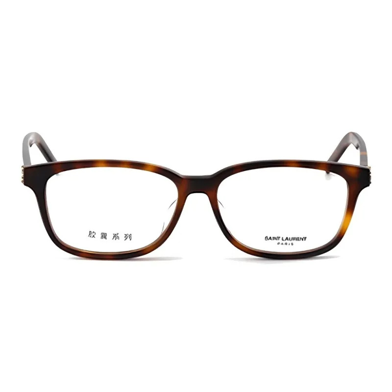 SAINT LAURENT Plate Frame Round Eyeglass Frames Women's Brown-1