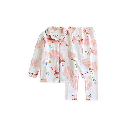 FARO Pajama Set Women's White Flamingo
