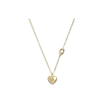 COACH Cubic Zirconia Necklaces Women's Gold