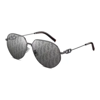 DIOR Acetate Metal Irregular Shape Sunglasses Men's Gray