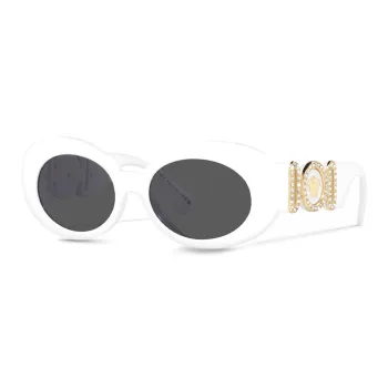 VERSACE Oval Sunglasses Gray