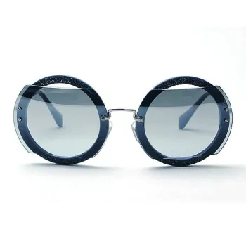 MIU MIU Acetate Round Sunglasses Women's Blue